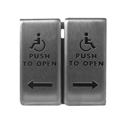 Norton Door Controls 504 1-1/2" x 4-3/4" Vestibule Switch with Blue Letters Stainless Steel 504